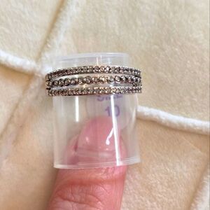 Elegant Bomb Party Silver Cubic Zirconia Band Ring
